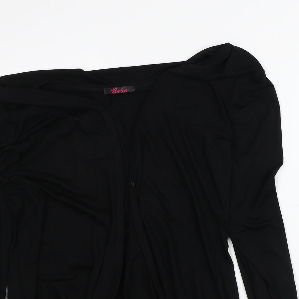 Bebo Womens Black Round Neck  Viscose Cardigan Jumper Size M