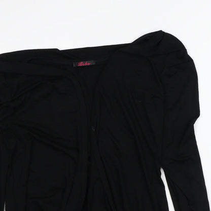 Bebo Womens Black Round Neck  Viscose Cardigan Jumper Size M