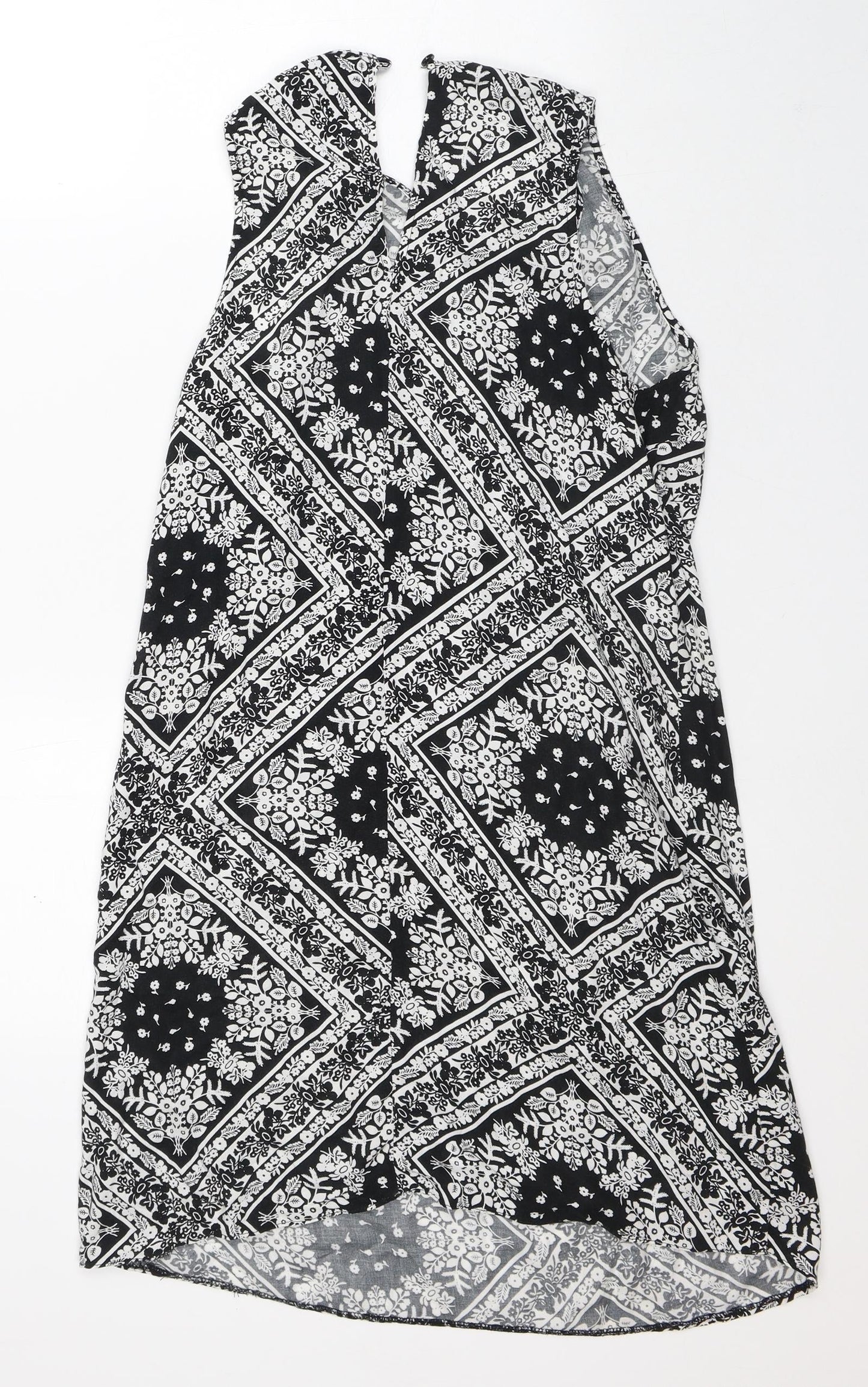 Atmosphere Womens White Floral Polyester A-Line  Size 10  Round Neck