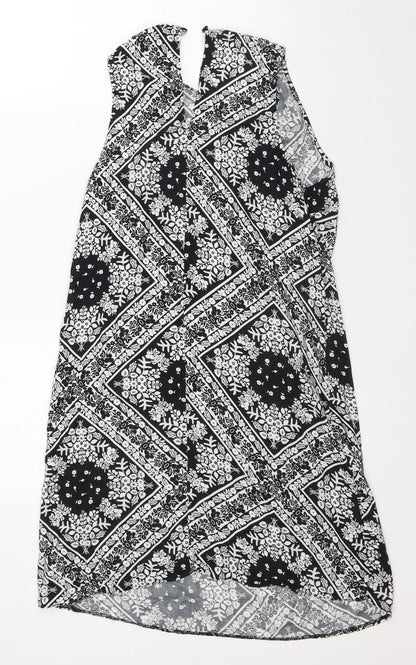 Atmosphere Womens White Floral Polyester A-Line  Size 10  Round Neck