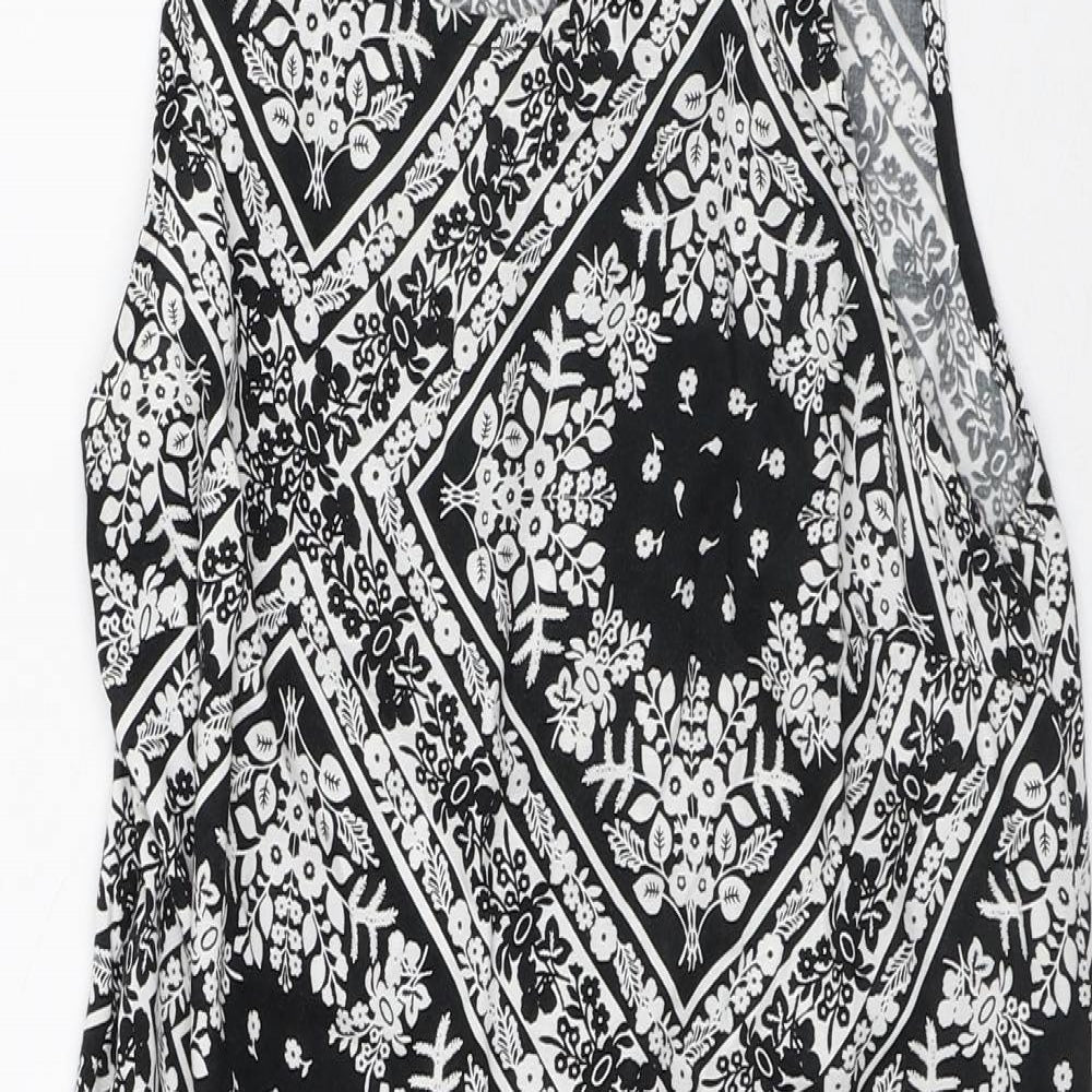 Atmosphere Womens White Floral Polyester A-Line  Size 10  Round Neck