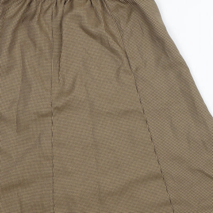 Damart Womens Brown Houndstooth Polyester A-Line Skirt Size 12