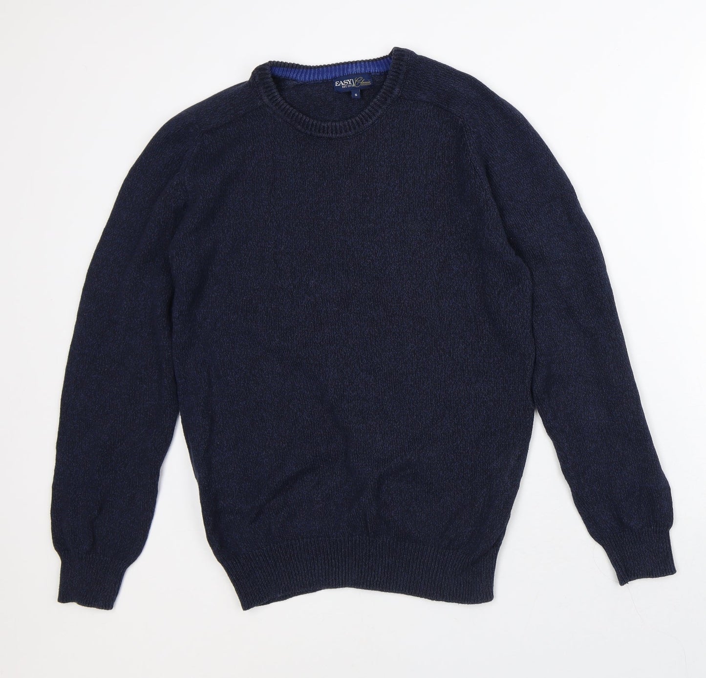 Classic Mens Blue  Cotton Pullover Sweatshirt Size S
