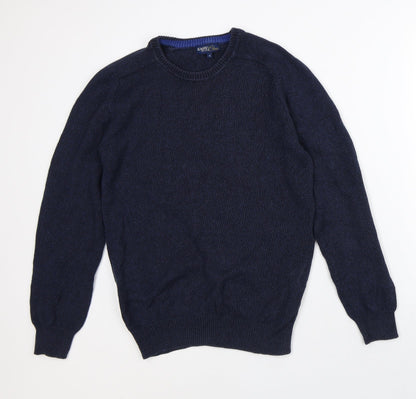 Classic Mens Blue  Cotton Pullover Sweatshirt Size S