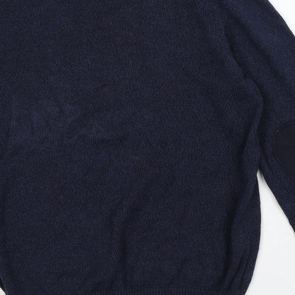 Classic Mens Blue  Cotton Pullover Sweatshirt Size S