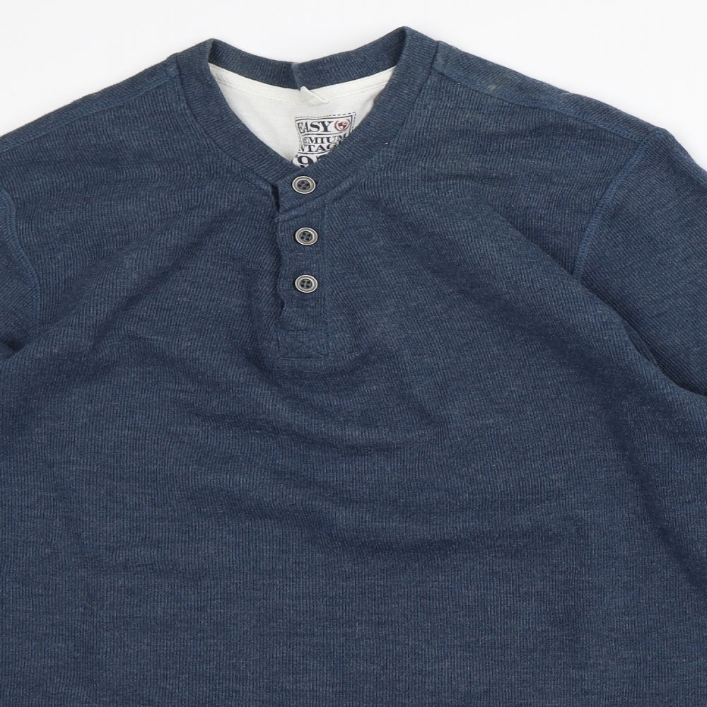 Easy Womens Blue  Polyester Pullover Sweatshirt Size M