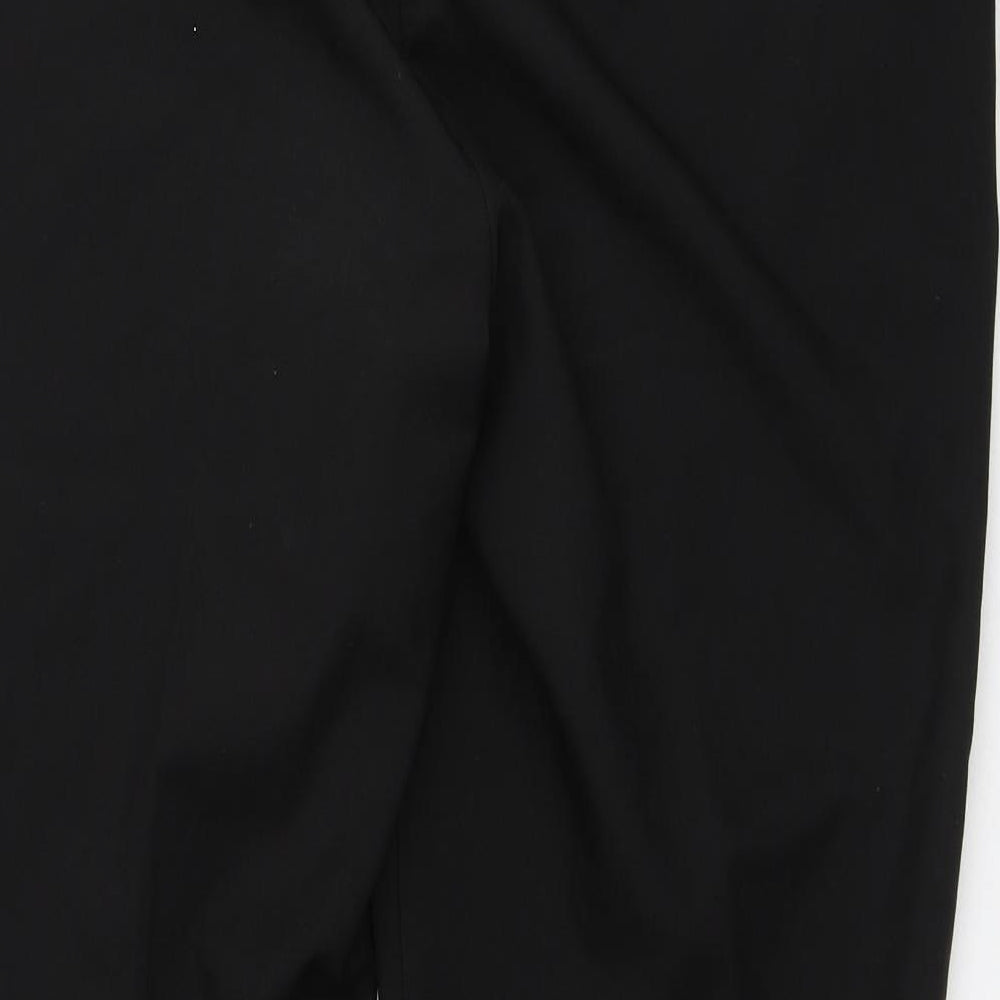 Evans Womens Black  Polyester Trousers  Size 16 L31 in Regular