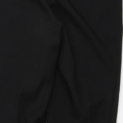 Evans Womens Black  Polyester Trousers  Size 16 L31 in Regular