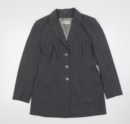 Seeler Womens Grey  Wool Jacket Suit Jacket Size 12