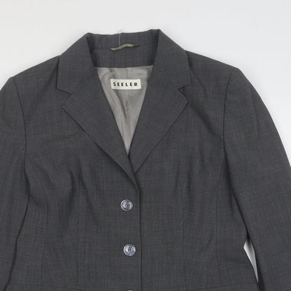 Seeler Womens Grey  Wool Jacket Suit Jacket Size 12