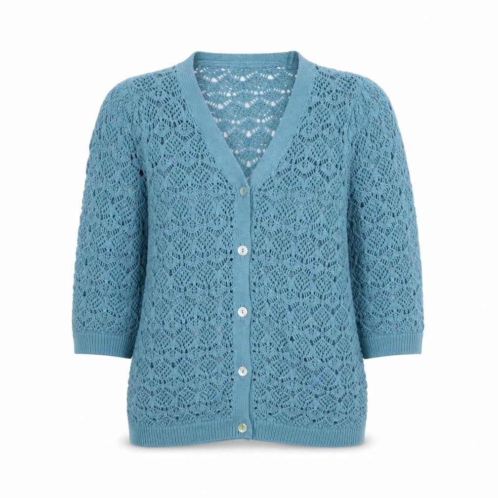 Gallery Womens Green V-Neck  Acrylic Cardigan Jumper Size XS