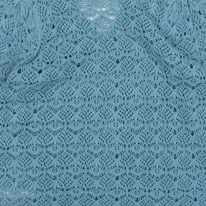 Gallery Womens Green V-Neck  Acrylic Cardigan Jumper Size XS