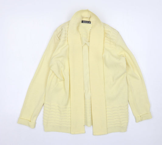Envy Womens Yellow V-Neck  Acrylic Cardigan Jumper Size S