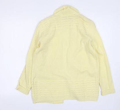 Envy Womens Yellow V-Neck  Acrylic Cardigan Jumper Size S