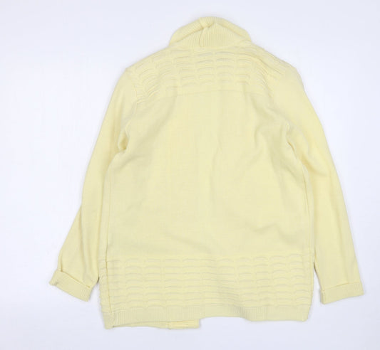 Envy Womens Yellow V-Neck  Acrylic Cardigan Jumper Size S