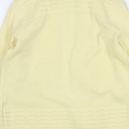 Envy Womens Yellow V-Neck  Acrylic Cardigan Jumper Size S