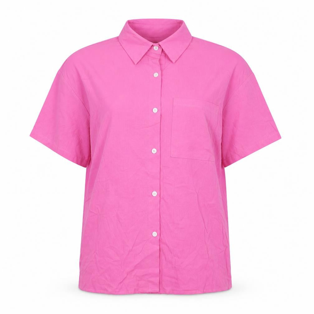 Womens UK Size 6 Shein Pink Basic Button-Up
