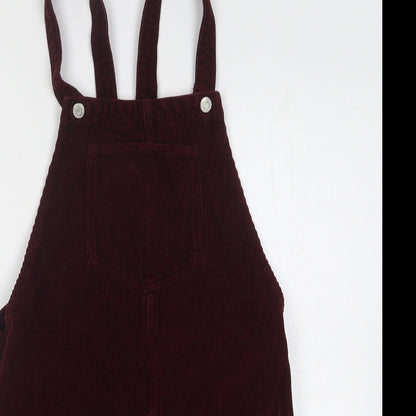 Topshop Womens Purple  Cotton Pinafore/Dungaree Dress  Size 8  Square Neck