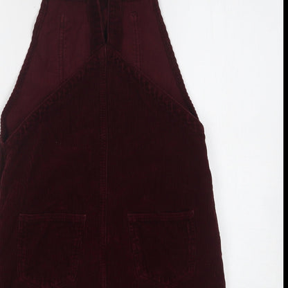 Topshop Womens Purple  Cotton Pinafore/Dungaree Dress  Size 8  Square Neck