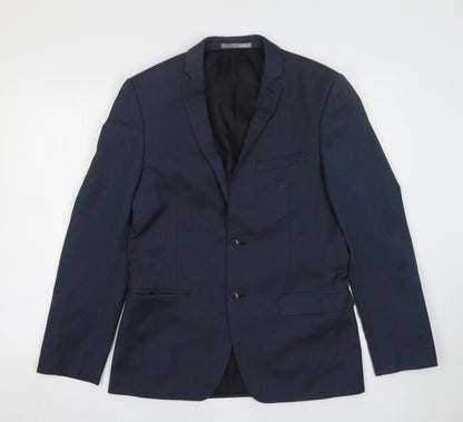 Red Herring Mens Blue  Viscose Jacket Suit Jacket Size 38