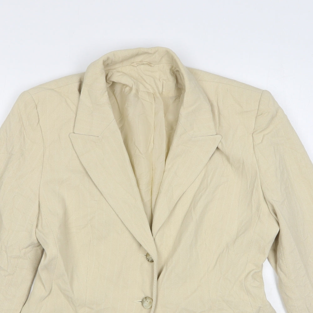 Principles Womens Beige  Polyester Jacket Suit Jacket Size 10