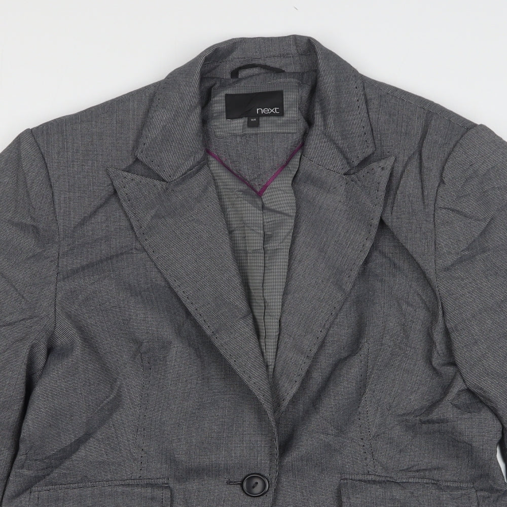 NEXT Womens Grey  Polyester Jacket Suit Jacket Size 16