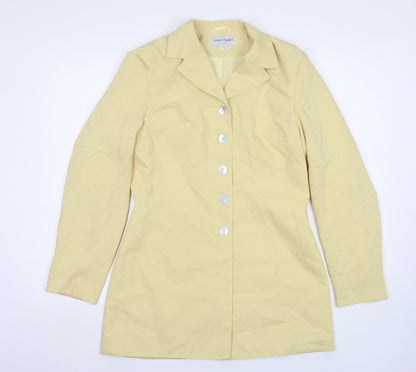 Louis Charles Womens Yellow  Polyester Jacket Suit Jacket Size 12