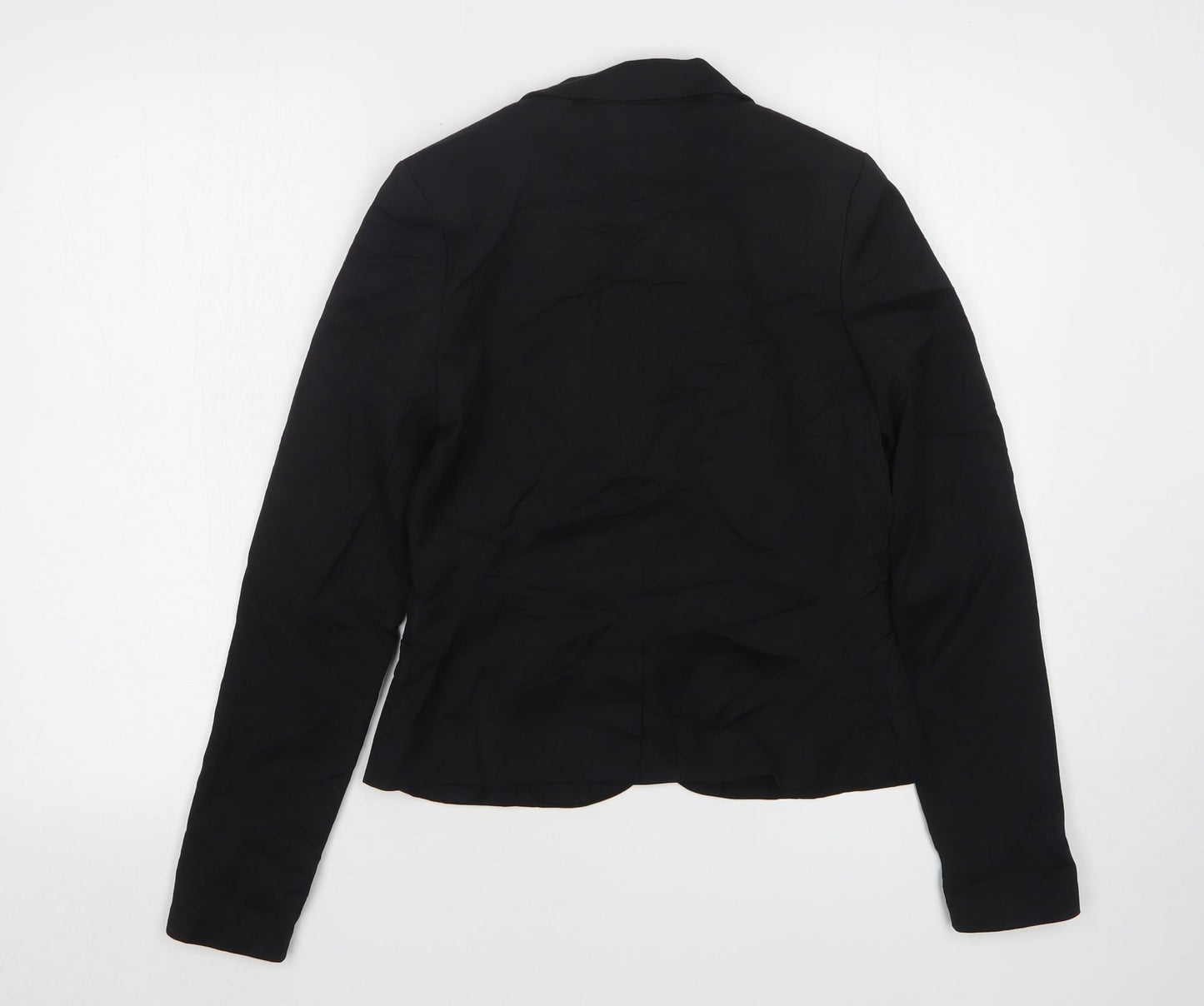 H&M Womens Black  Polyester Jacket Suit Jacket Size 10
