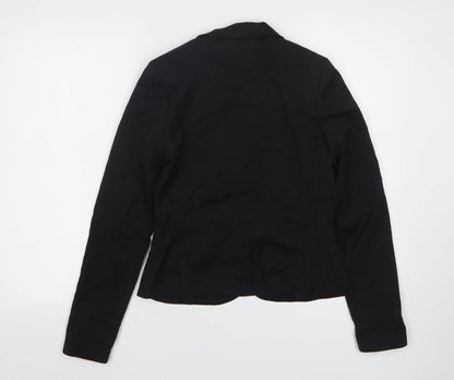 H&M Womens Black  Polyester Jacket Suit Jacket Size 10