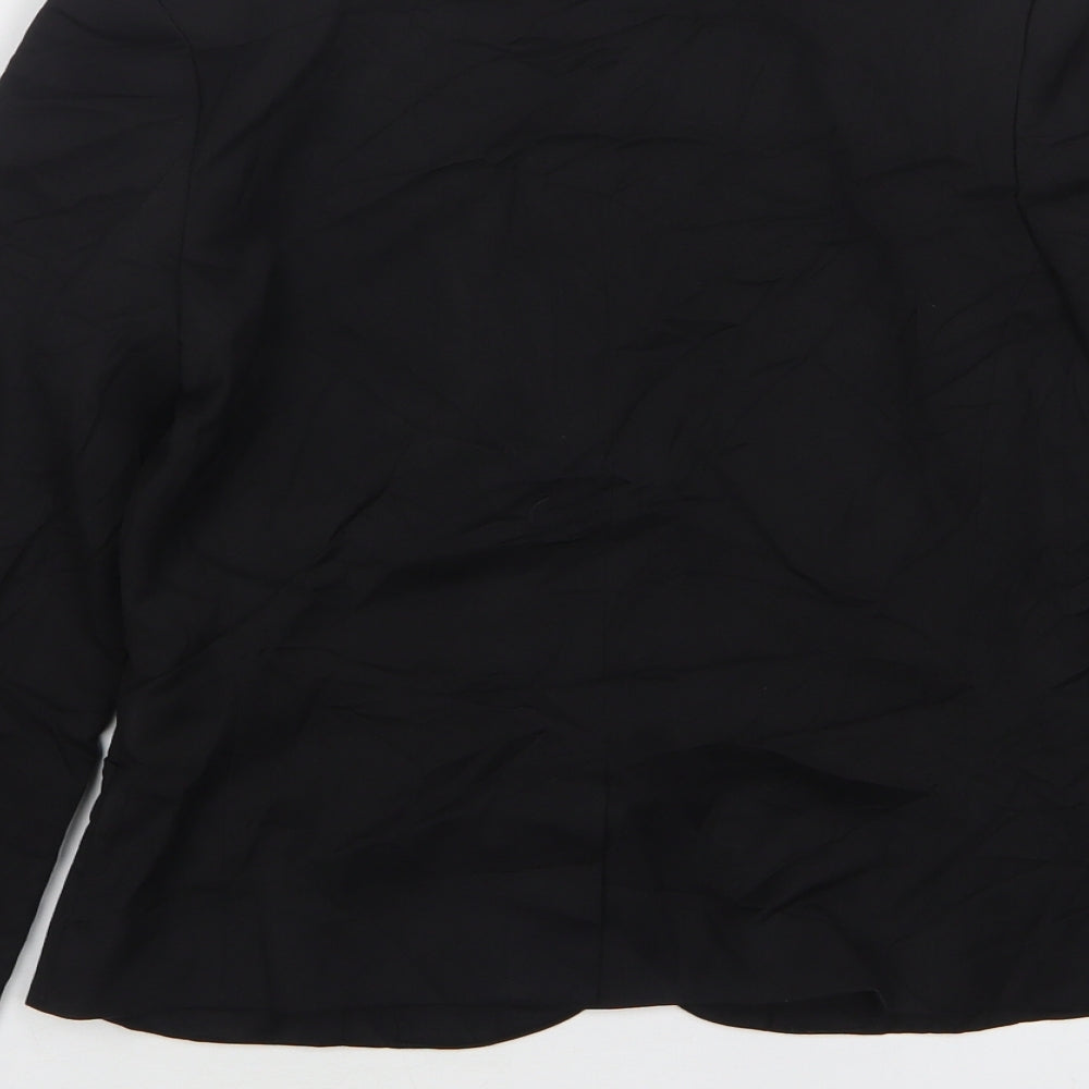 H&M Womens Black  Polyester Jacket Suit Jacket Size 10