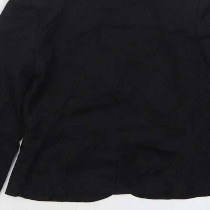 H&M Womens Black  Polyester Jacket Suit Jacket Size 10