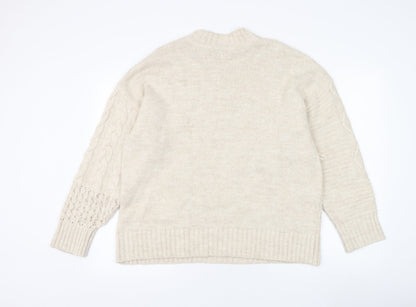 Womens UK Size L Very Beige Pullover Jumper
