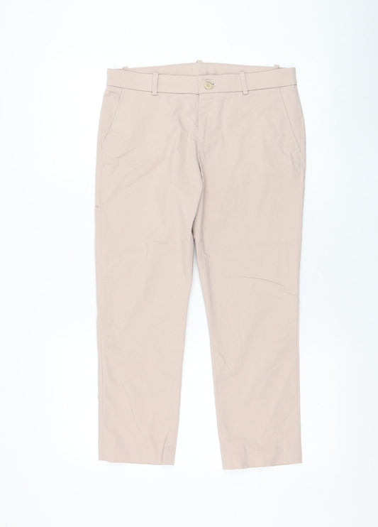 Womens UK Size 30 in Uniqlo Regular Fit Cropped Pink Trousers