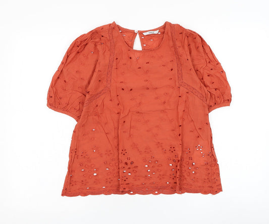 Womens UK Size 6 Only Red Basic Blouse