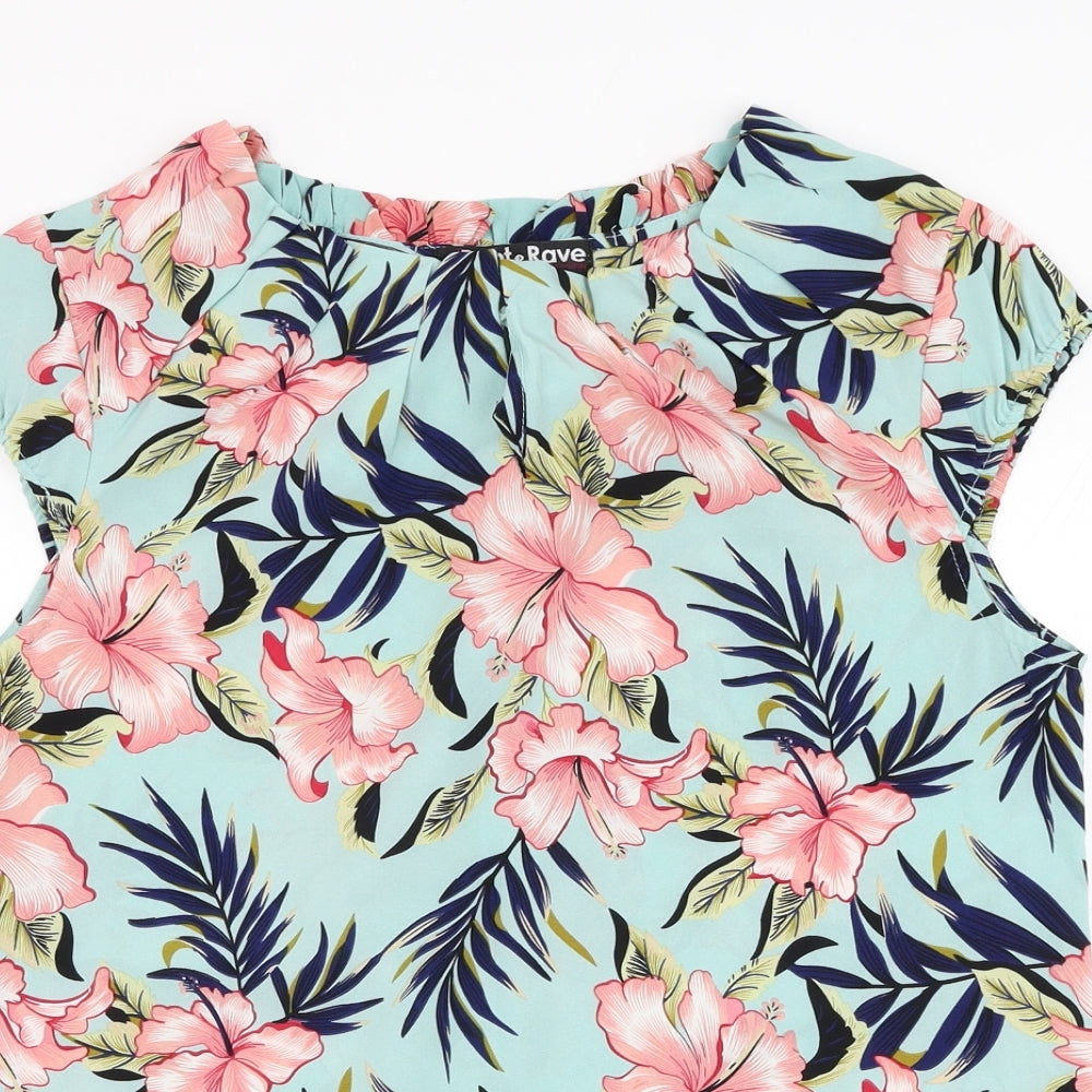 Womens UK Size 12 Rant & Rave Blue Basic Blouse