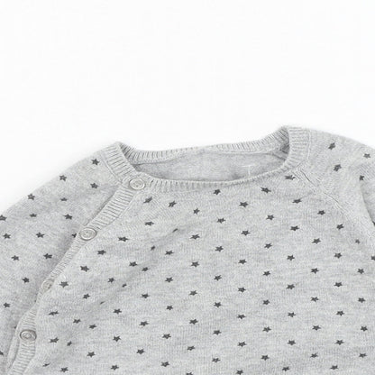 Matalan Girls Grey  Cotton Pullover Jumper Size 6-9 Months  Pullover - Star