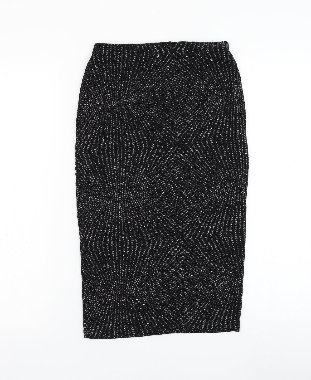 F&F Womens Black  Polyamide Straight & Pencil Skirt Size 6