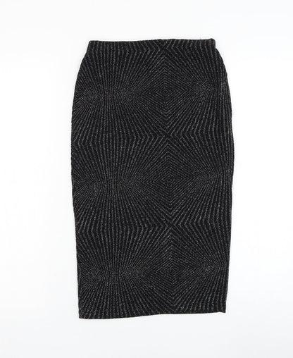 F&F Womens Black  Polyamide Straight & Pencil Skirt Size 6