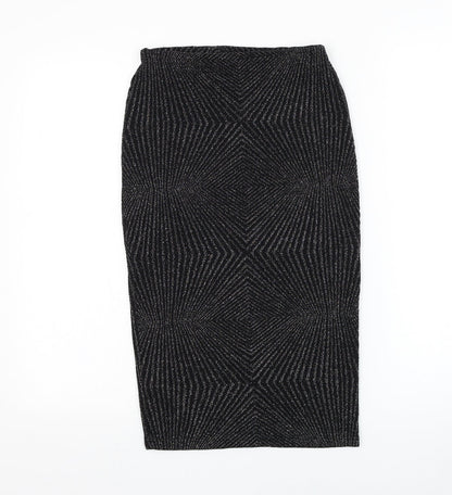 F&F Womens Black  Polyamide Straight & Pencil Skirt Size 6