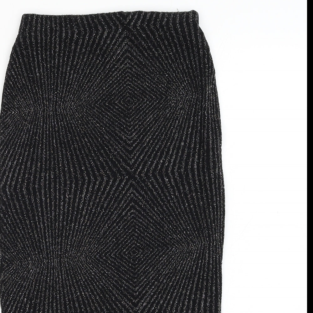 F&F Womens Black  Polyamide Straight & Pencil Skirt Size 6