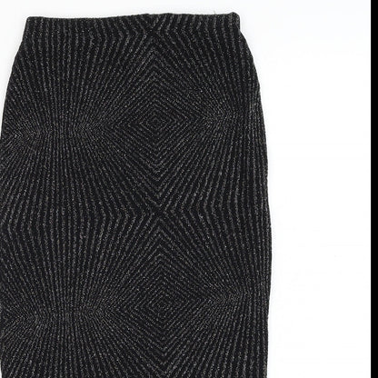 F&F Womens Black  Polyamide Straight & Pencil Skirt Size 6