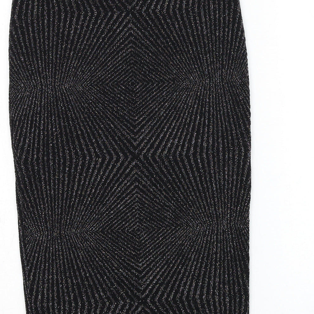 F&F Womens Black  Polyamide Straight & Pencil Skirt Size 6