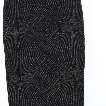 F&F Womens Black  Polyamide Straight & Pencil Skirt Size 6