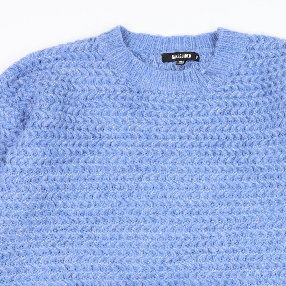Womens UK Size 6 Missguided Blue Pullover Jumper