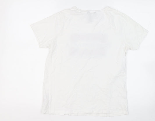 Womens UK Size 10 New Look White Basic T-Shirt