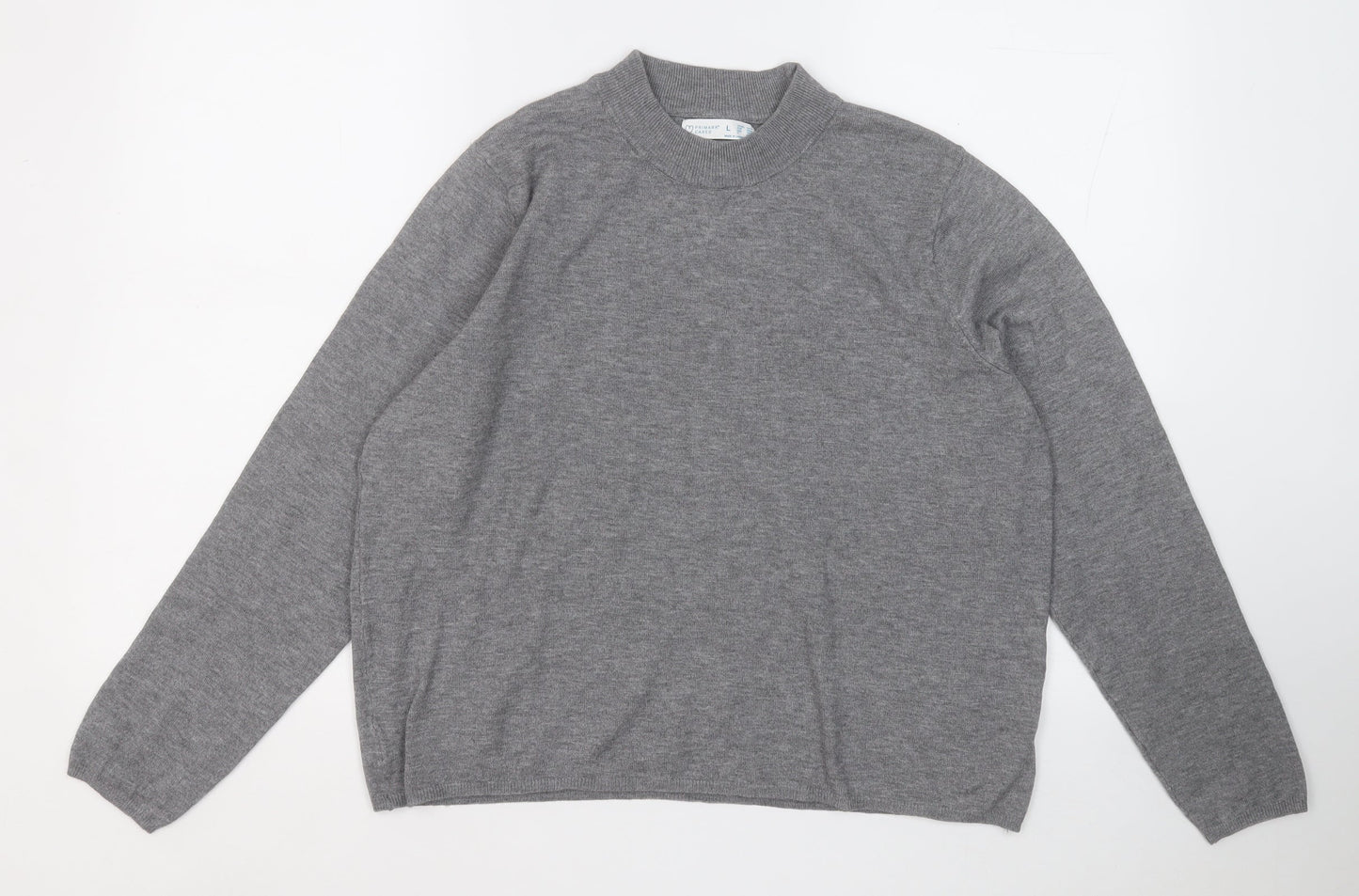 Primark Womens Grey Round Neck  Polyester Pullover Jumper Size 14