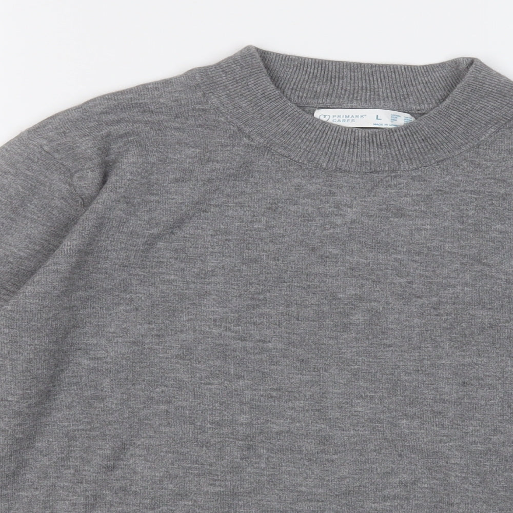 Primark Womens Grey Round Neck  Polyester Pullover Jumper Size 14