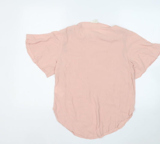Womens UK Size 8 H&M Pink Basic Blouse