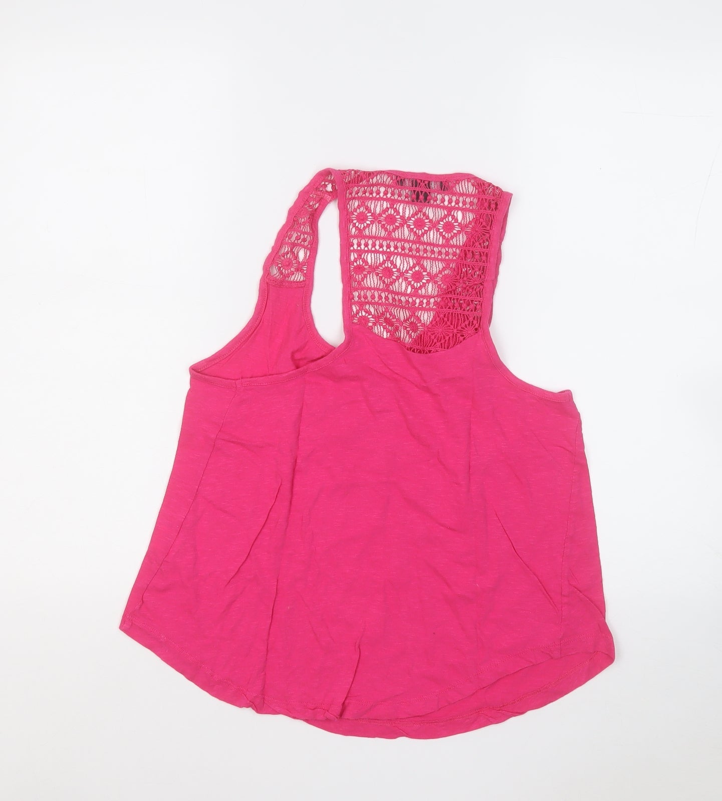 Primark Womens Pink  Polyester Basic Tank Size 10 Round Neck