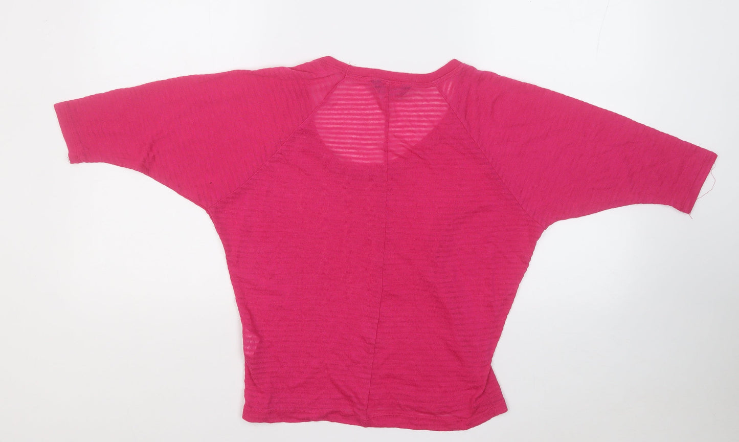 internacionate Womens Pink Round Neck  Polyester Pullover Jumper Size 8